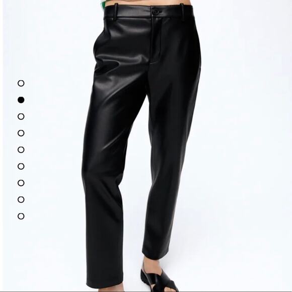 ZARA BLOGGER FAVORITE FAUX LEATHER PANTS - Picture 7 of 12